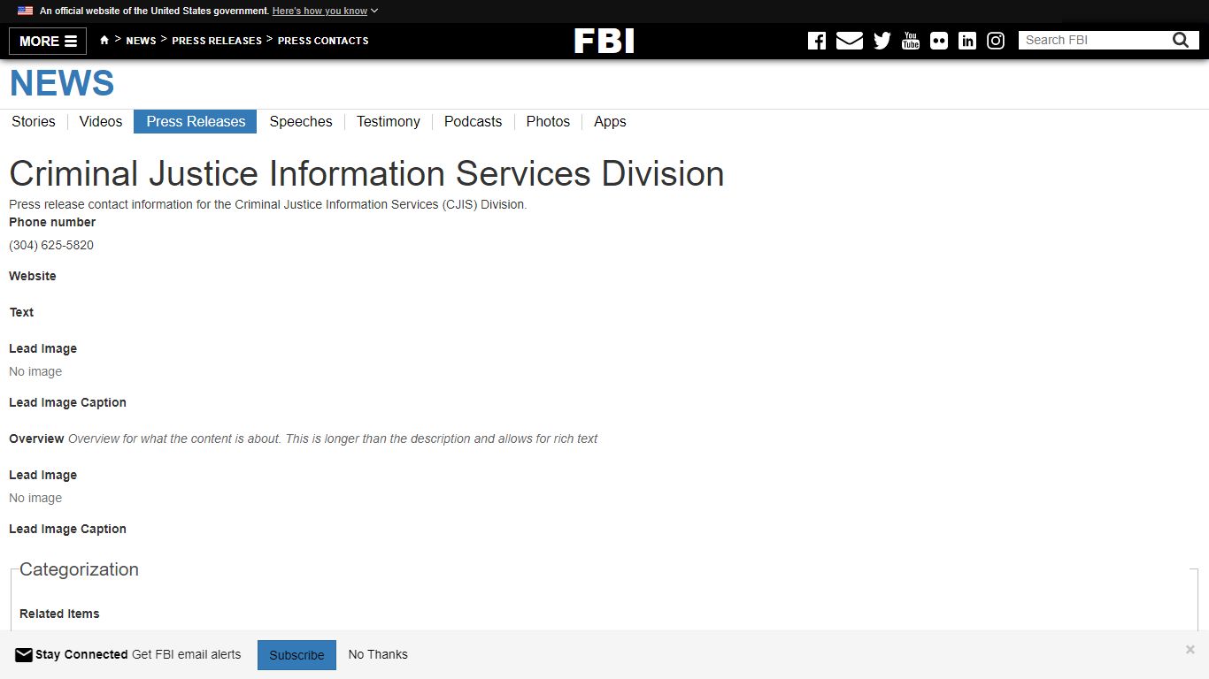 Criminal Justice Information Services Division — FBI