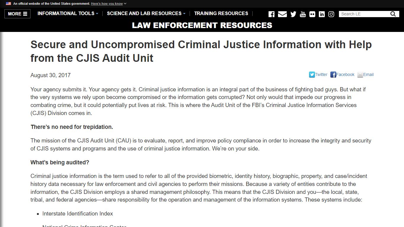 Secure and Uncompromised Criminal Justice Information with Help from ...